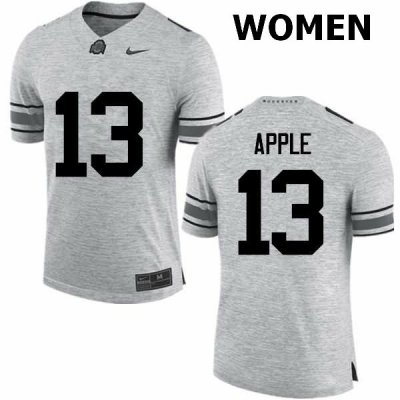 Women's Ohio State Buckeyes #13 Eli Apple Gray Nike NCAA College Football Jersey Damping FET6544AQ